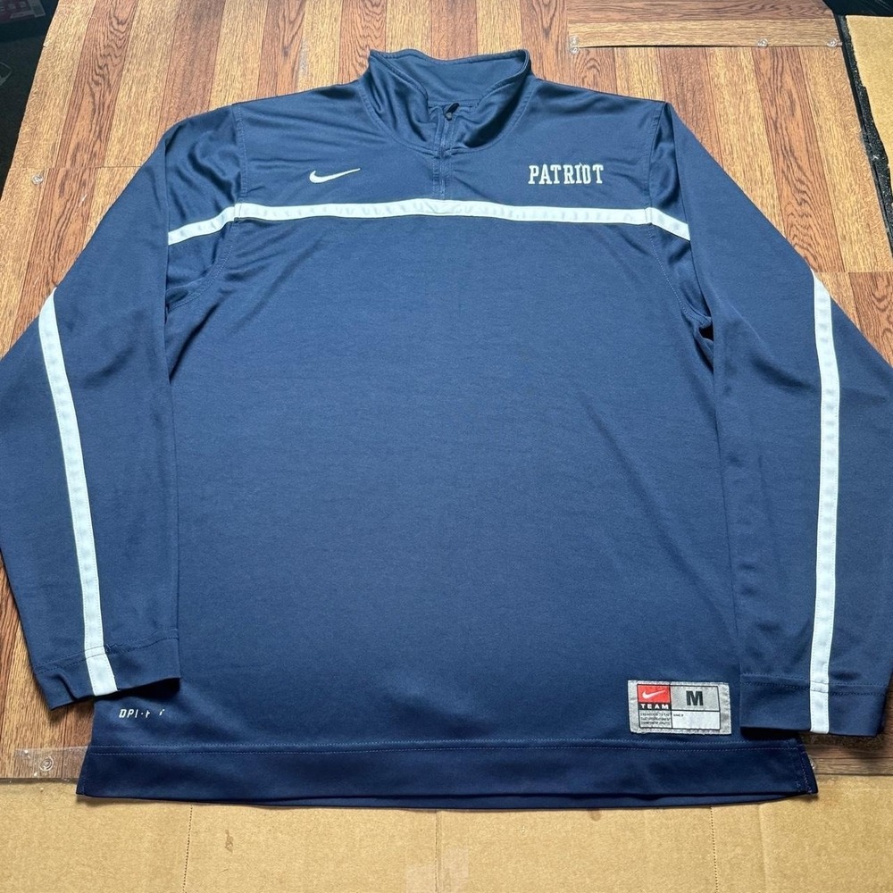 Nike Team Blue Striped Vtg Dri-Fit Tech Patriot Running Track Jacket Medium